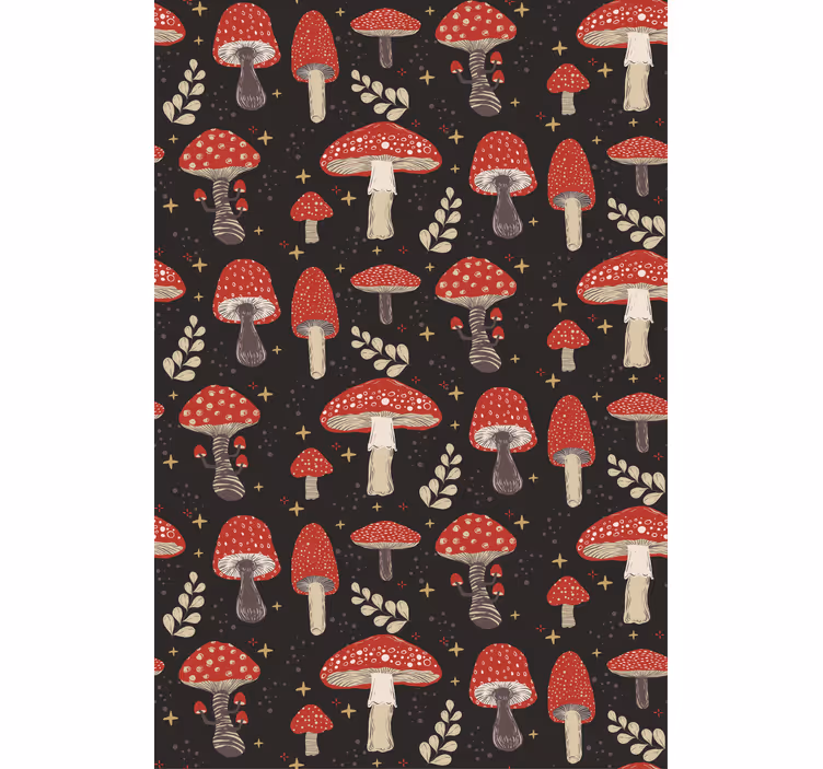 Tende a rullo da cucina Modello di funghi rossi - TenStickers