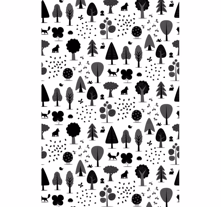 Tenda a rullo stile nordico motivi naturali stilizzati - TenStickers