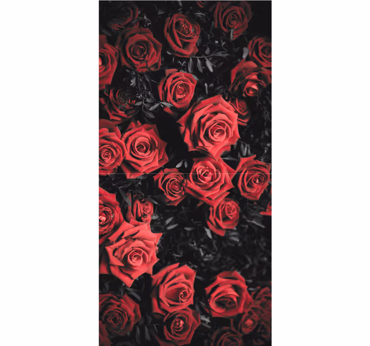 Tenda a rullo fiori bellissime rose rosse - TenStickers