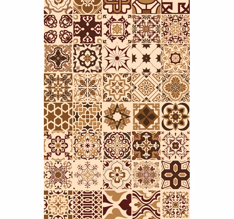Tenda a rullo piastrelle beige geometriche - TenStickers