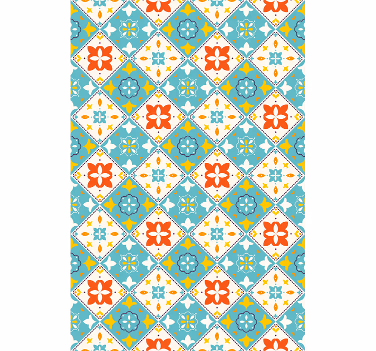 Tende a rullo da bagno Modello di piastrelle colorate in stile vi - TenStickers