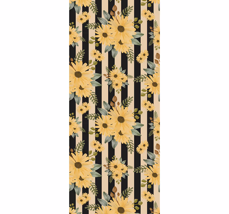 Tenda a rullo fiori e piante motivo floreale di girasole - TenStickers