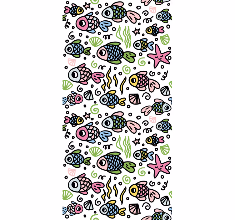 Tenda a rullo animali modelli di pesci colorati - TenStickers