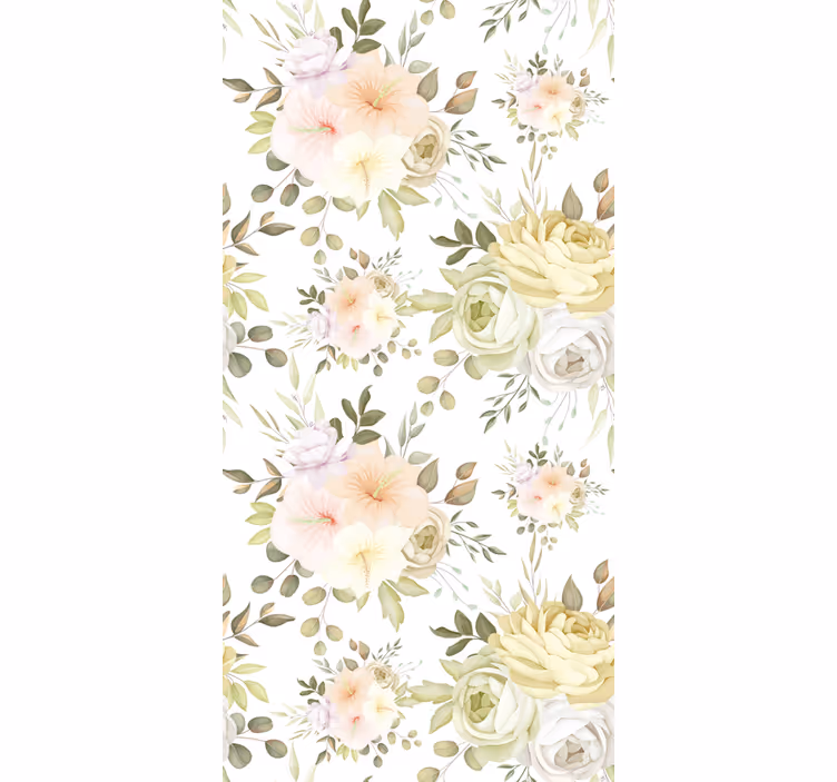 Tenda a rullo floreale Bellissimo motivo floreale senza soluzione - TenStickers