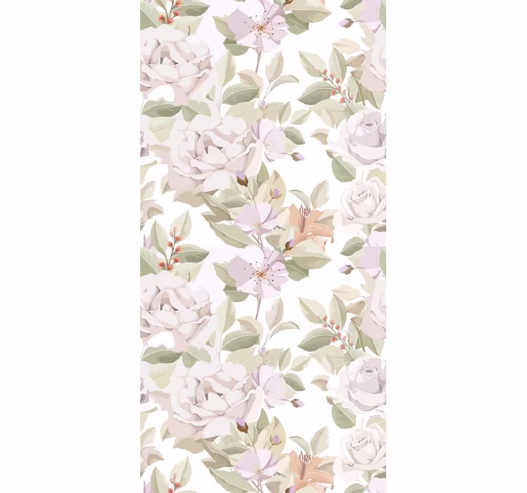 Tenda a rullo elegante motivo floreale beige - TenStickers