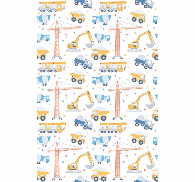 Tenda a rullo cameretta veicoli da costruzione divertenti - TenStickers
