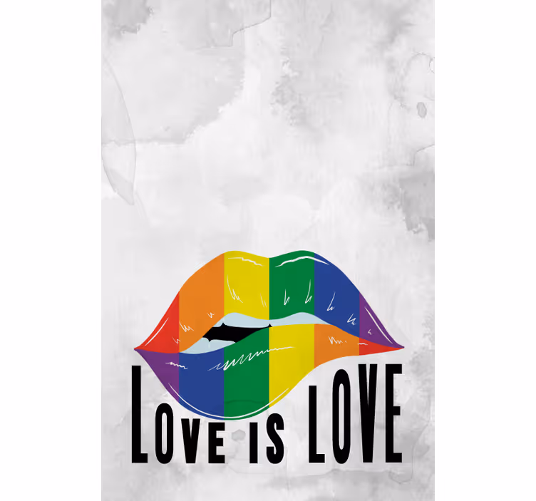 Tenda a rullo frasi labbra arcobaleno - TenStickers