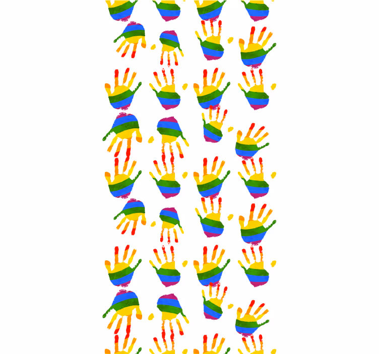 Tenda a rullo originale modello di impronte di mani colorate - TenStickers