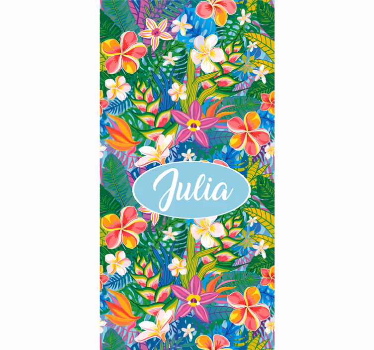 Tenda a rullo fiori e piante composizione floreale tropicale - TenStickers