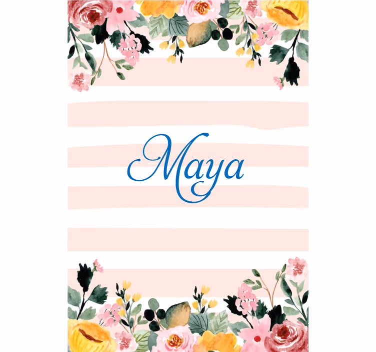 Tenda a rullo fiori motivo rigato personalizzato - TenStickers