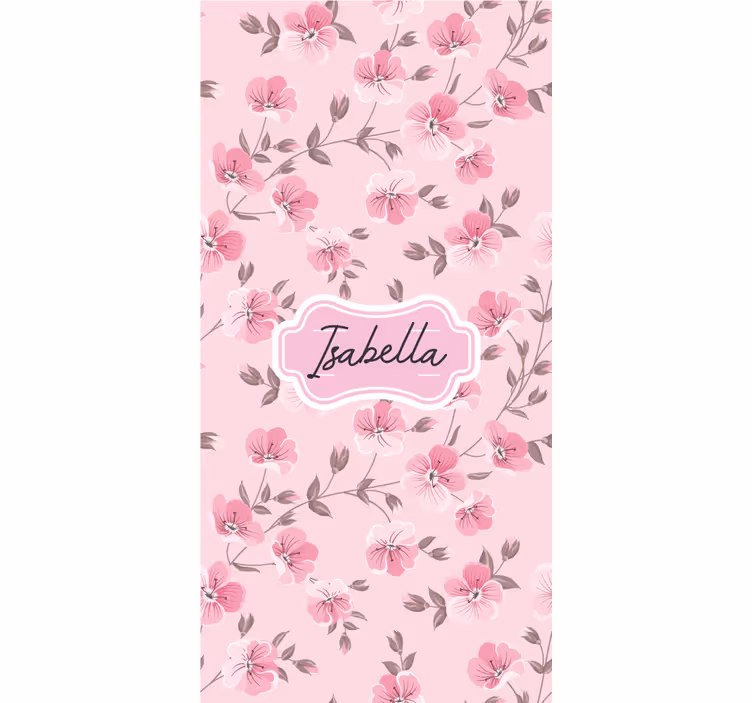 Tenda a rullo cameretta fiori di ciliegio con nome - TenStickers