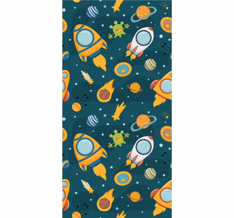 Tenda a rullo cameretta tema dell'avventura spaziale - TenStickers