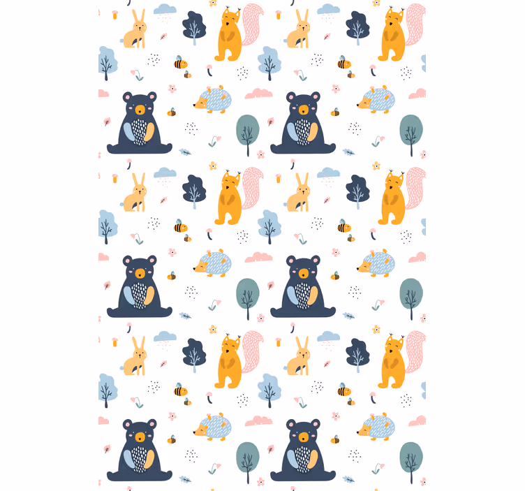 Tenda a rullo animali creature della foresta nordica - TenStickers