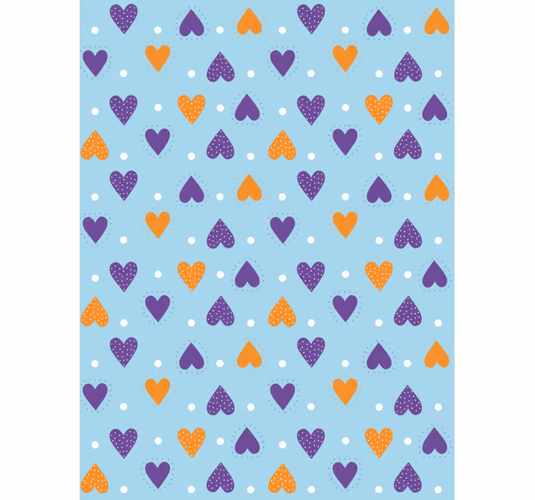 Tenda a rullo romantica motivo a cuore blu - TenStickers