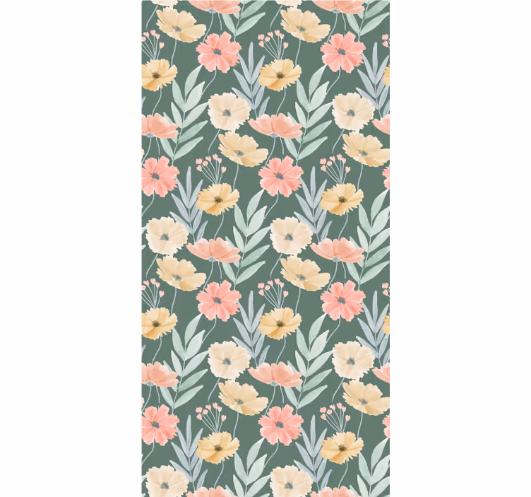 Tenda a rullo fiori e piante graziosa disposizione botanica - TenStickers