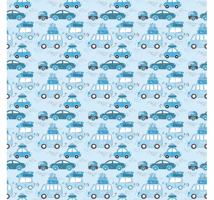 Tenda a rullo cameretta modello di auto blu - TenStickers