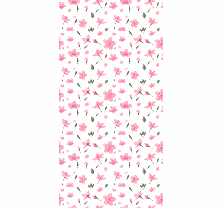 Tenda a rullo fiori delicato motivo rosa - TenStickers