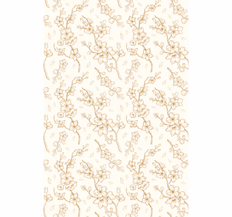 Tenda a rullo fiori e piante motivo fiorito beige - TenStickers