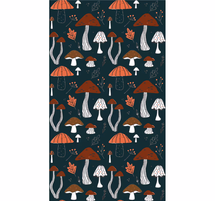 Tenda a rullo fiori e piante motivo a fungo - TenStickers