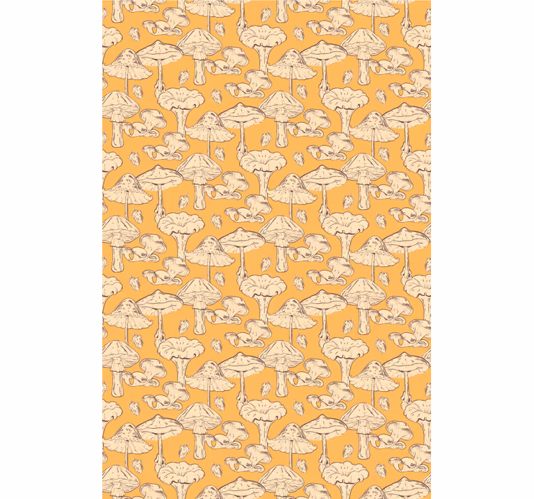Tenda a rullo fiori disegno del modello del fungo - TenStickers