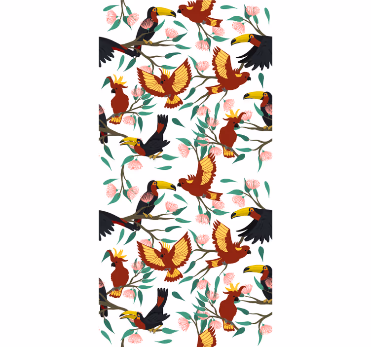 Tenda a rullo animali modelli di uccelli tropicali - TenStickers