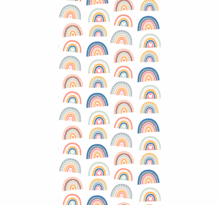 Tenda a rullo cameretta arcobaleni colorati a forma di cuore - TenStickers