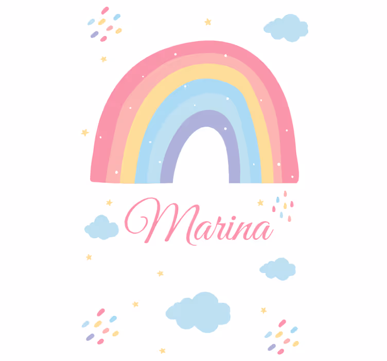 Tende a rullo Bambini Simpatico arcobaleno e nuvola in pastello - TenStickers