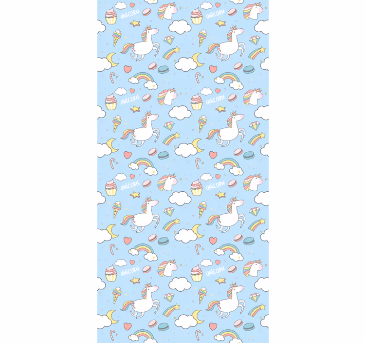 Tenda a rullo cameretta simpatici unicorni e arcobaleni - TenStickers