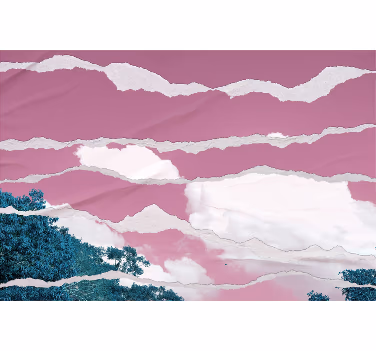 Tenda a rullo nuvole orizzonte rosa nuvoloso - TenStickers