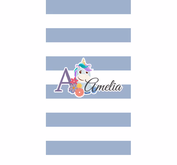 Tenda a rullo cameretta nome unicorno personalizzato - TenStickers