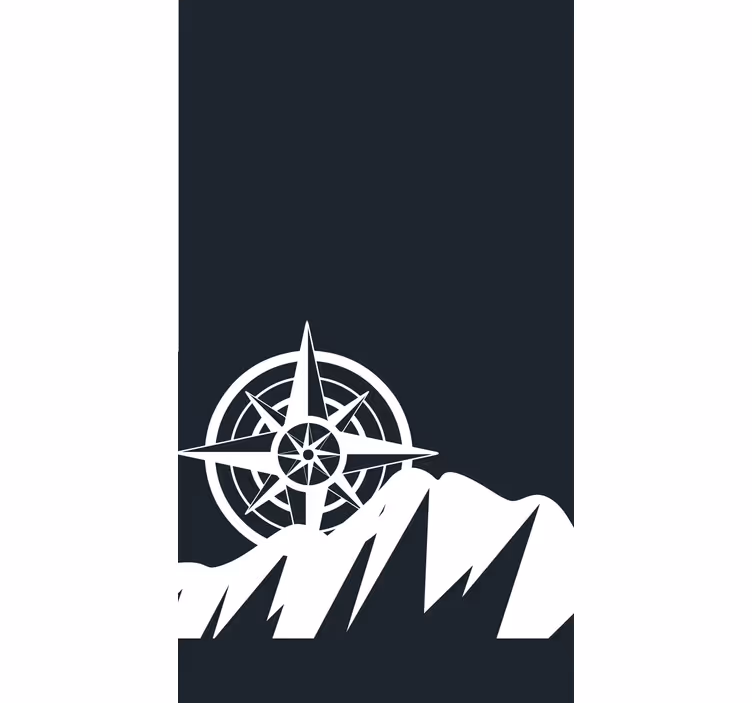 Tenda a rullo sala da pranzo montagna e bussola - TenStickers
