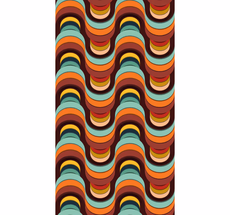 Tende a rullo più vintage motivo a onde retrò - TenStickers