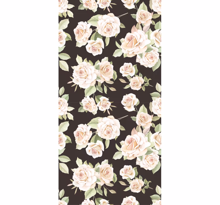 Tenda a rullo fiori tema elegante rosa - TenStickers