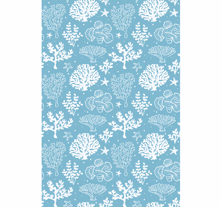 Tenda a rullo fiori e piante sagome di barriera corallina - TenStickers