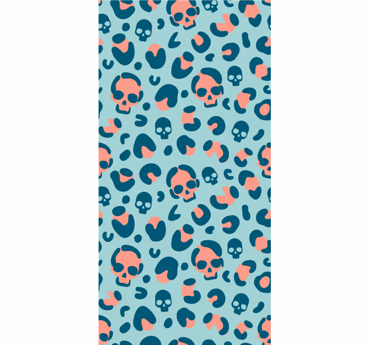 Tenda a rullo divertente teschi su stampa leopardata - TenStickers