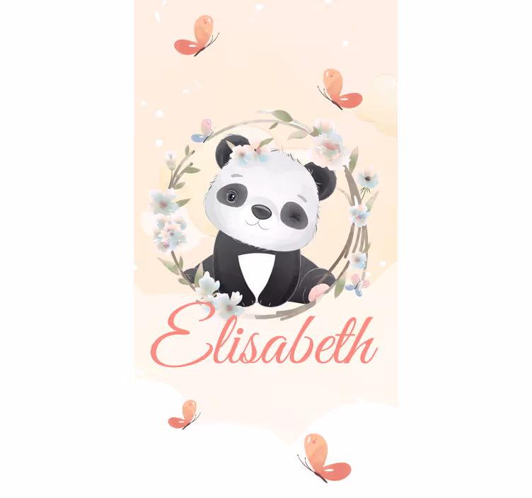 Tenda a rullo cameretta cucciolo di panda con nome - TenStickers