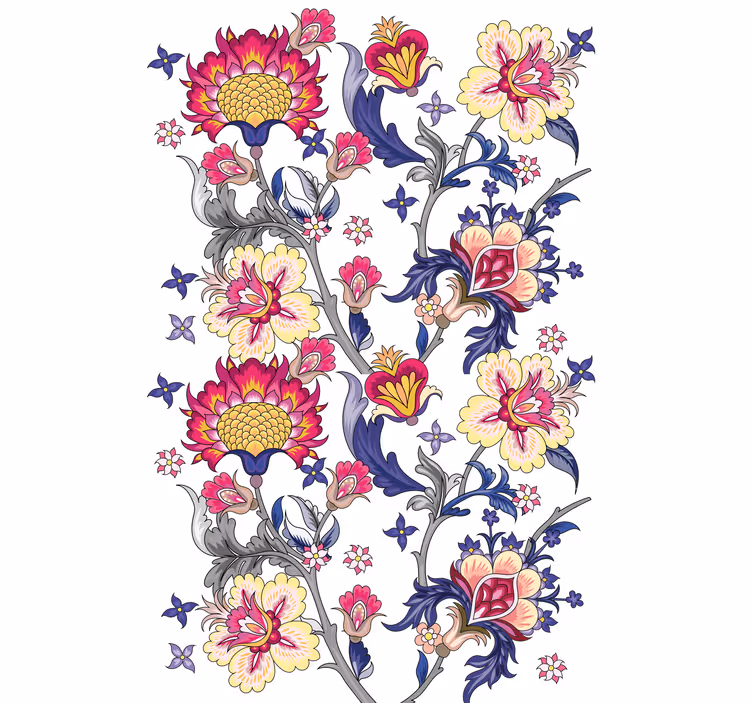 Tenda a rullo fiori composizione floreale vivace - TenStickers