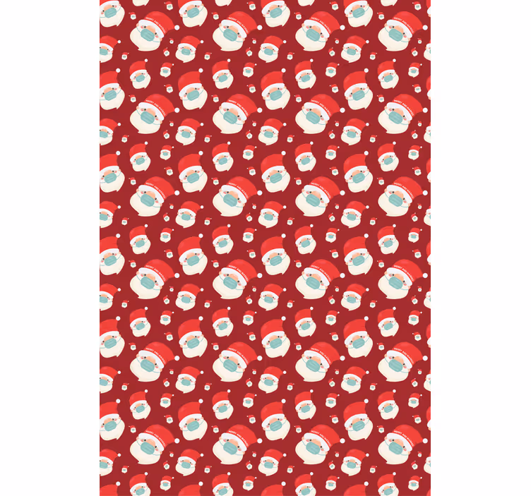 Tenda a rullo divertente facce di babbo natale con maschera - TenStickers