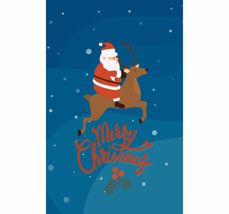 Tenda a rullo originale babbo natale che cavalca le renne - TenStickers
