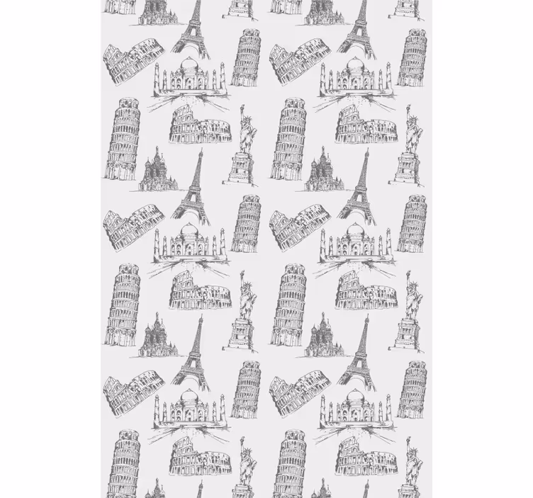 Tenda a rullo originale sagome di monumenti famosi - TenStickers