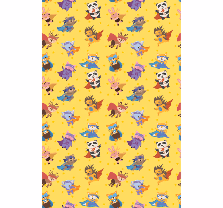 Tenda a rullo divertente personaggi animali supereroi - TenStickers