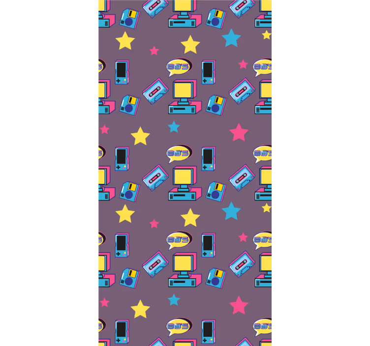 Tenda a rullo gamer icone di gioco retrò - TenStickers