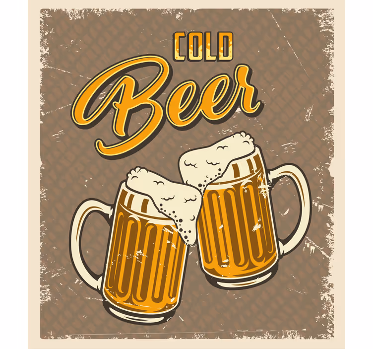 Tenda a rullo sport boccali di birra fredda - TenStickers