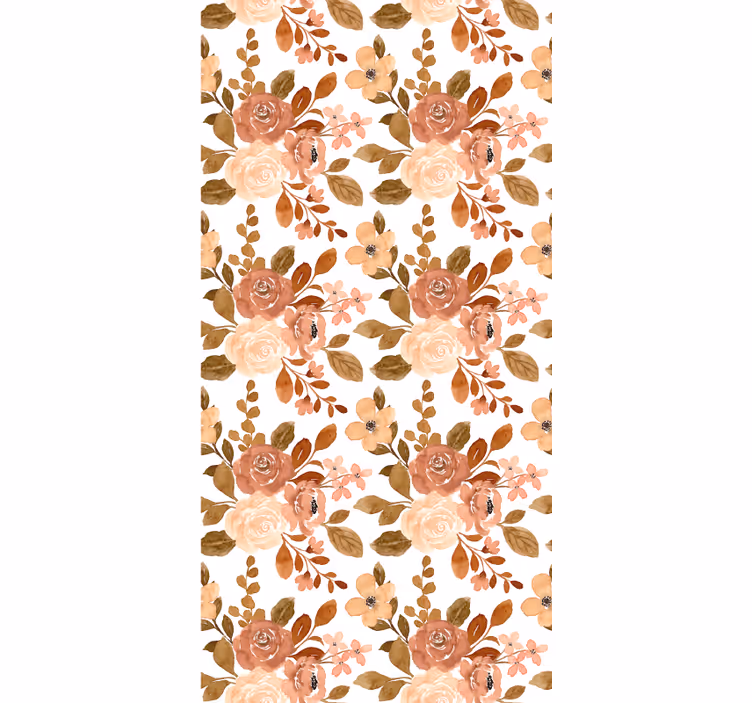 Tenda a rullo fiori modello beige romantico - TenStickers