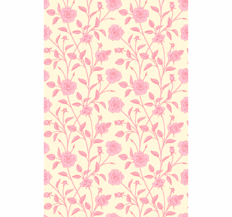 Tenda a rullo fiori e piante rosa rosa floreale - TenStickers