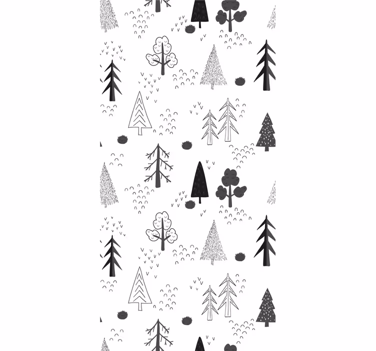 Tenda a rullo stile nordico motivi di alberi stilizzati - TenStickers