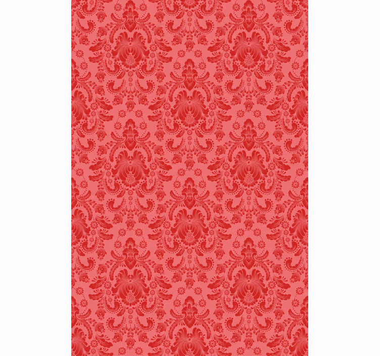 Tenda a rullo classica motivo barocco rosso - TenStickers