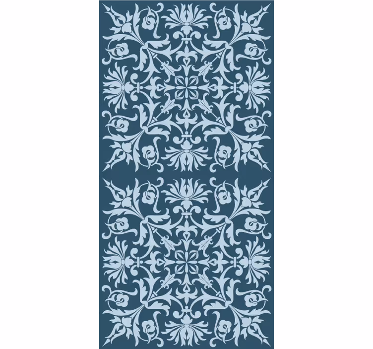 Tenda a rullo fiori modello blu provinciale francese - TenStickers