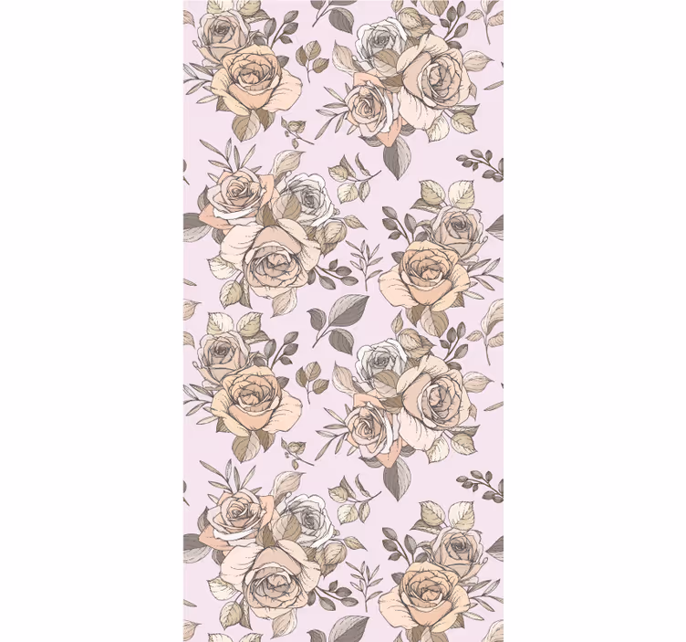 Tenda a rullo fiori motivo rose eleganti - TenStickers