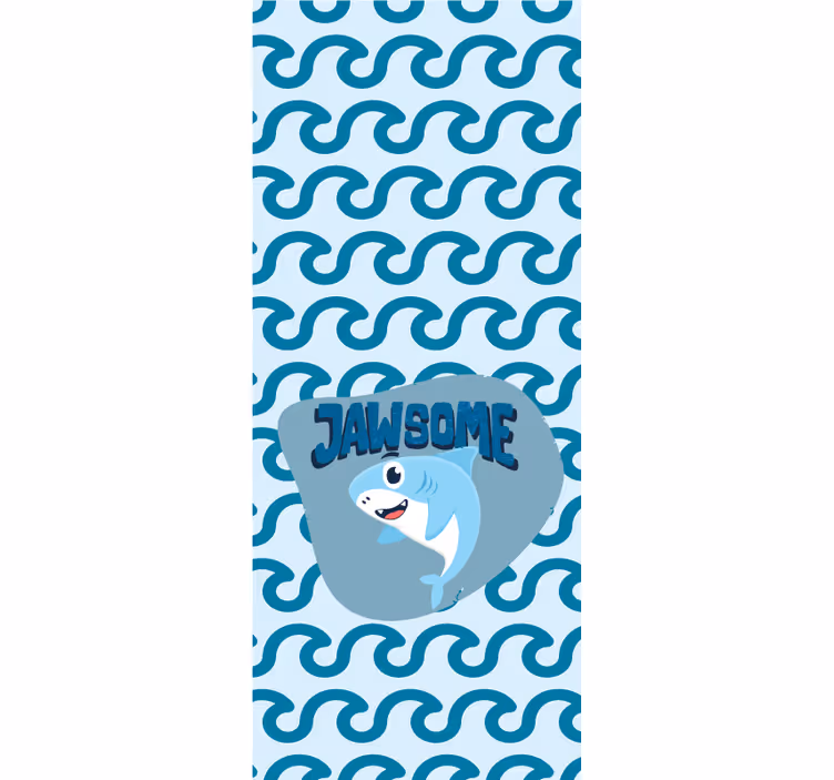 Tenda a rullo cameretta squalo bambino con nome - TenStickers